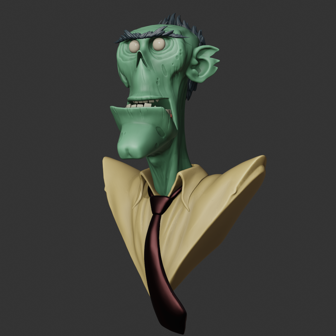 Cartoon Zombie Bust preview image 1